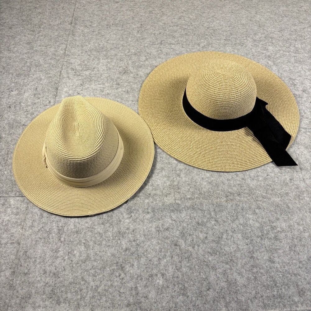 Fashion Paper Straw Summer Sun Hat - Unisex Men & Women - Furtalk - Lot of 2 - Picture 2 of 9